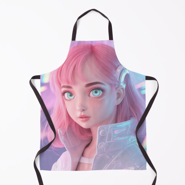 Item preview, "Dreamy Neon Anime Girl – Pastel Cyberpunk Art" designed and sold by Fruzbt.