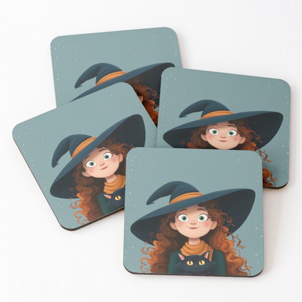 Item preview, Friendly Witch & Cat – Cozy Copy-Space Poster designed and sold by BennyPuppy.