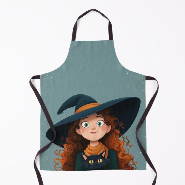 Item preview, Friendly Witch & Cat – Cozy Copy-Space Poster designed and sold by BennyPuppy.