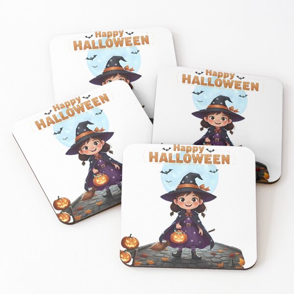 Item preview, Cute Little Witch Trick-or-Treating – Happy Halloween Art designed and sold by DroolWorthyUS.
