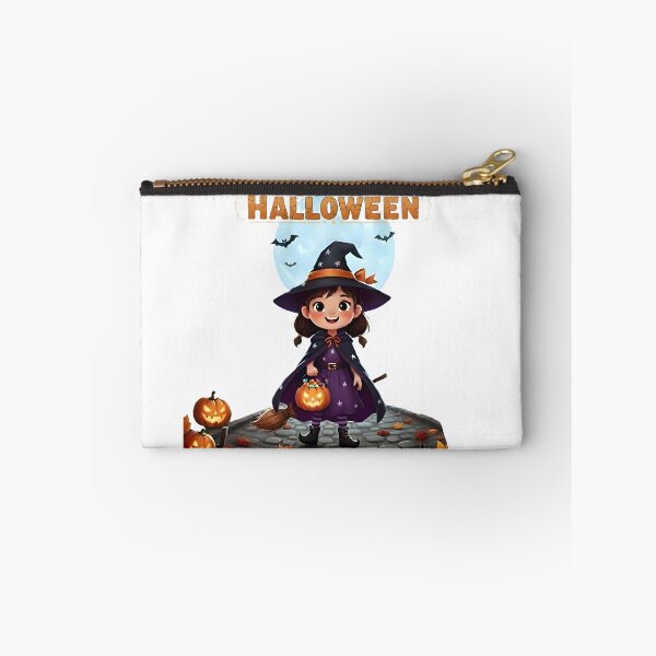 Item preview, Cute Little Witch Trick-or-Treating – Happy Halloween Art designed and sold by DroolWorthyUS.