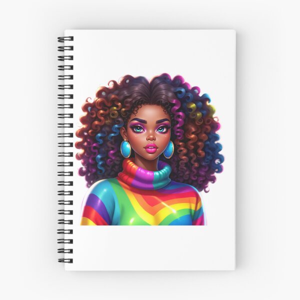Item preview, Color Explosion – Afro Beauty with Rainbow Hair designed and sold by Lulunza.