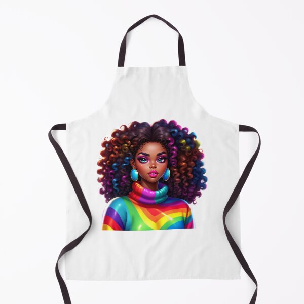 Item preview, Color Explosion – Afro Beauty with Rainbow Hair designed and sold by Lulunza.