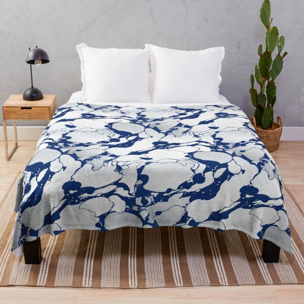 Item preview, Navy blue marble effect on white – classic and elegant designed and sold by colorofmagic.