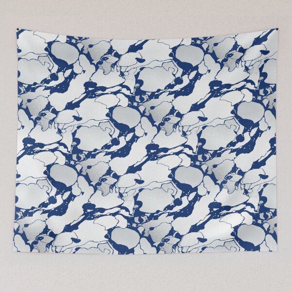Item preview, Navy blue marble effect on white – classic and elegant designed and sold by colorofmagic.