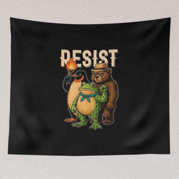 Item preview, Resist Animals Portland Frog Bear, penguin & frog designed and sold by MarlinConroy.