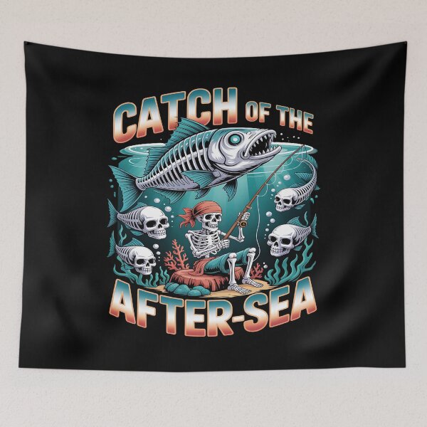 Item preview, skeleton fishing - spooky fisherman - halloween fishing - dark humor fishing - undead angler - bone fisherman - gothic fishing - creepy fishing - skull fisherman - macabre angler - ghost fish designed and sold by JansenGS.