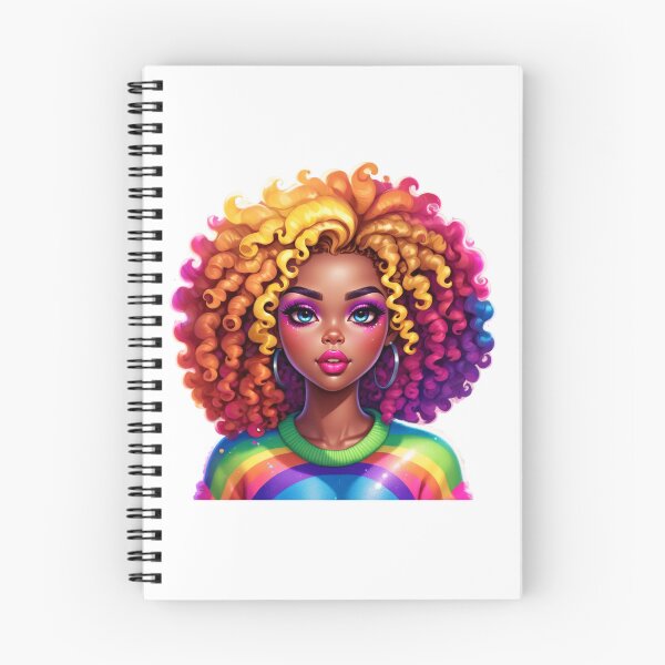 Item preview, Rainbow Curls Queen – Melanin Glow Style designed and sold by Lulunza.