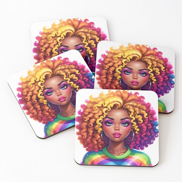 Item preview, Rainbow Curls Queen – Melanin Glow Style designed and sold by Lulunza.