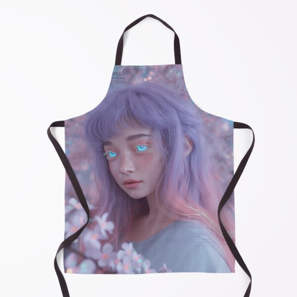 Item preview, "Dreamy Neon Anime Girl – Pastel Cyberpunk Art" designed and sold by Fruzbt.