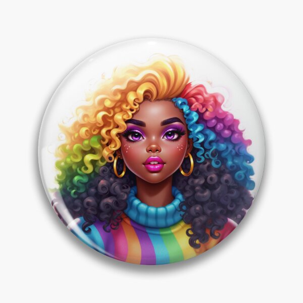 Item preview, Bright Afro Diva – Rainbow Confidence Vibes designed and sold by Lulunza.