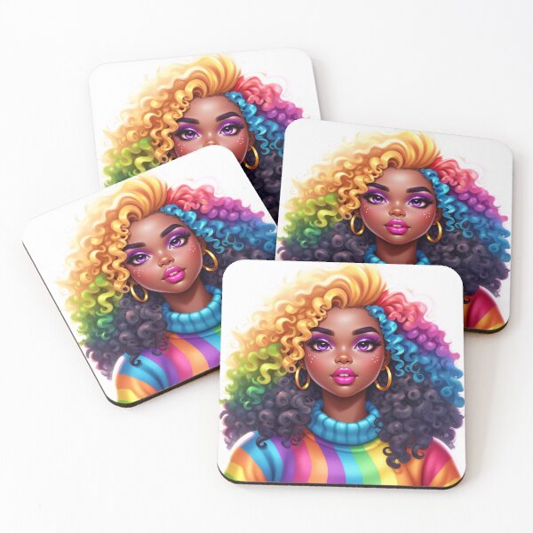 Item preview, Bright Afro Diva – Rainbow Confidence Vibes designed and sold by Lulunza.