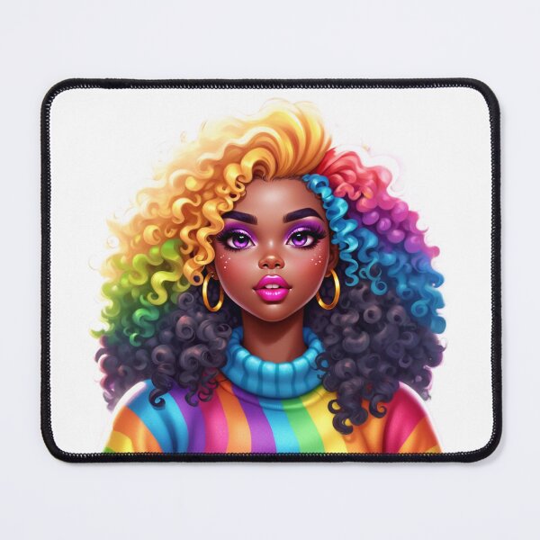 Item preview, Bright Afro Diva – Rainbow Confidence Vibes designed and sold by Lulunza.