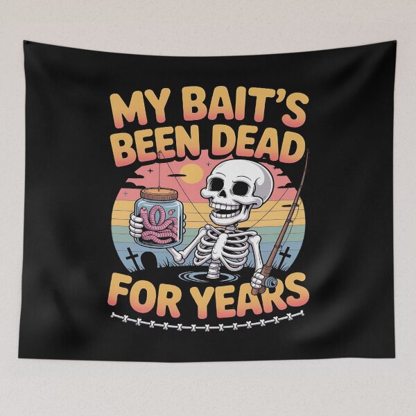 Item preview, skeleton fishing - spooky fisherman - halloween fishing - dark humor fishing - undead angler - bone fisherman - gothic fishing - creepy fishing - skull fisherman - macabre angler - ghost fish designed and sold by JansenGS.