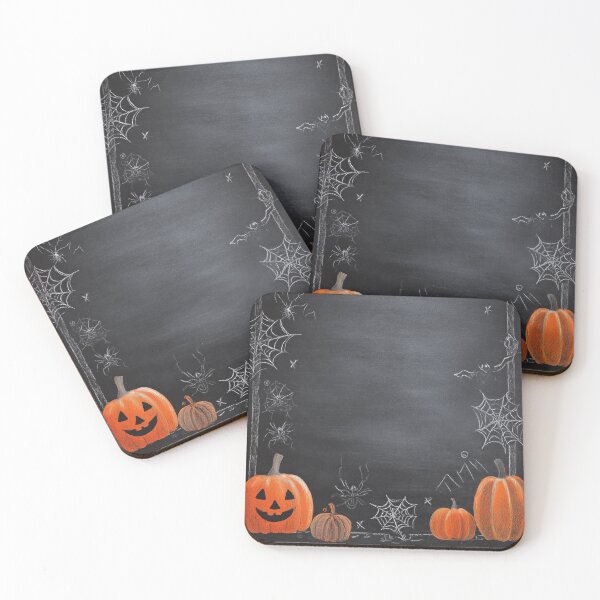 Item preview, Chalkboard Halloween – Webs, Bats & Pumpkins Frame designed and sold by BennyPuppy.