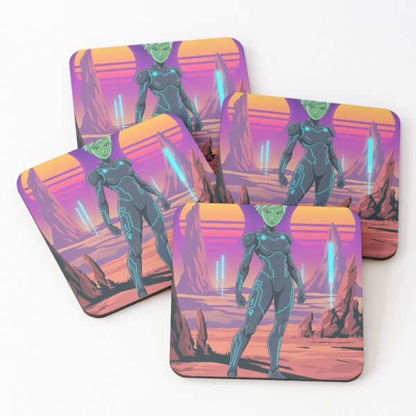 Item preview, "Anime Alien Warrior on Distant Planet – Sci-Fi Fantasy Art" designed and sold by Fruzbt.