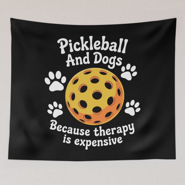 Item preview, pickleball and dogs because therapy is expensive Dogs Lovers designed and sold by Sunset4Bones.