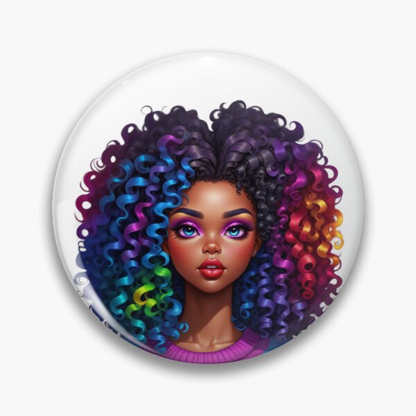 Item preview, Curly Rainbow Girl – Colorful Self Love Energy designed and sold by Lulunza.