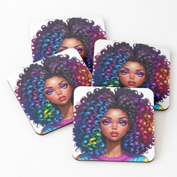 Item preview, Curly Rainbow Girl – Colorful Self Love Energy designed and sold by Lulunza.