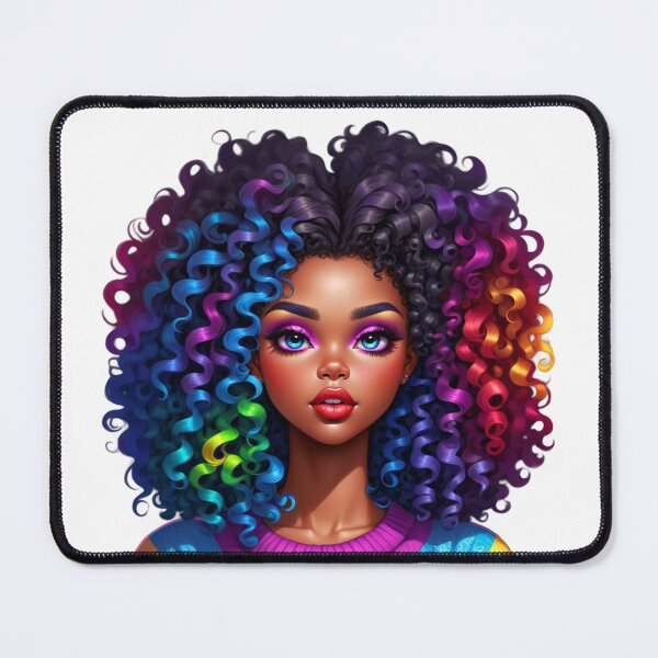 Item preview, Curly Rainbow Girl – Colorful Self Love Energy designed and sold by Lulunza.