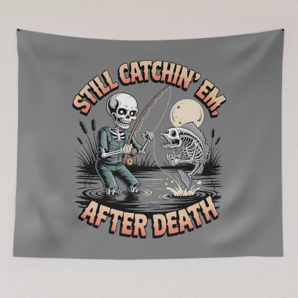 Item preview, skeleton fishing - eternal fishing - afterlife adventure - bone deep fishing - lake of lost lures - grim reaper fishing - spooky lake - death fishing - fishing never dies - ghostly fisherman designed and sold by JansenGS.