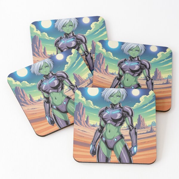 Item preview,  "Anime Alien Warrior on Distant Planet – Sci-Fi Fantasy Art" designed and sold by Fruzbt.