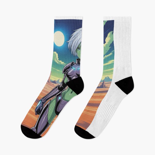 Item preview,  "Anime Alien Warrior on Distant Planet – Sci-Fi Fantasy Art" designed and sold by Fruzbt.