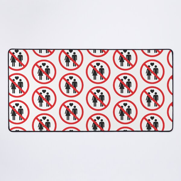 Item preview, No Love – Prohibition Sign with Couple Silhouettes and Heart Symbol on White Background designed and sold by PixelVibe782.