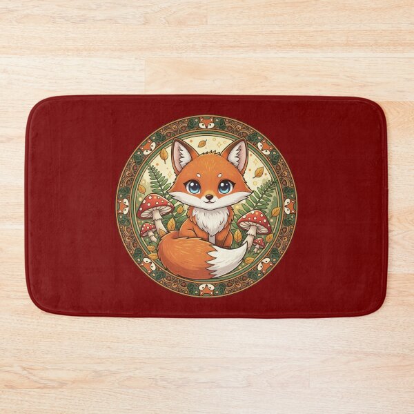 Item preview, Cute Fox Mushroom Circle Art designed and sold by EchoArtZone.