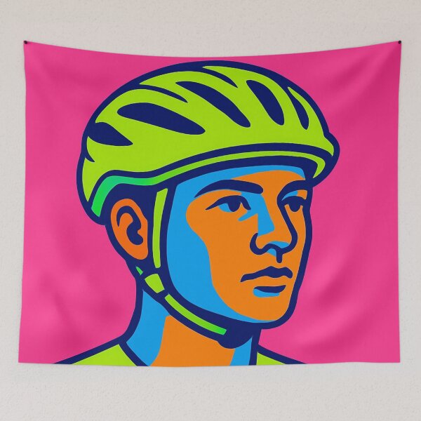Item preview, Neon helmet meets pop portrait designed and sold by Sigtrix.