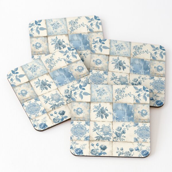 Item preview, Blue and White Tile Art designed and sold by She was a  Dreamer....