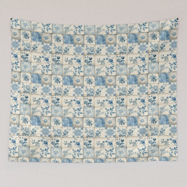 Item preview, Blue and White Tile Art designed and sold by She was a  Dreamer....