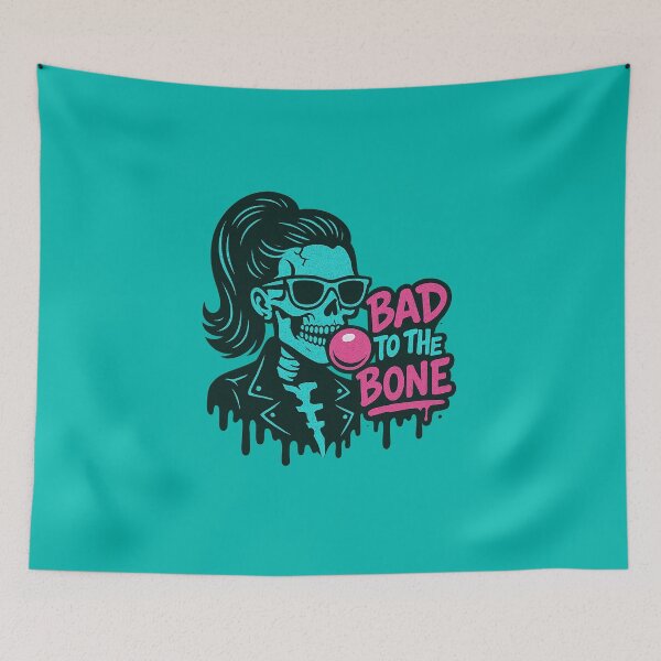 Item preview, Bad to the Bone | Neon Skeleton Girl designed and sold by Bratak.