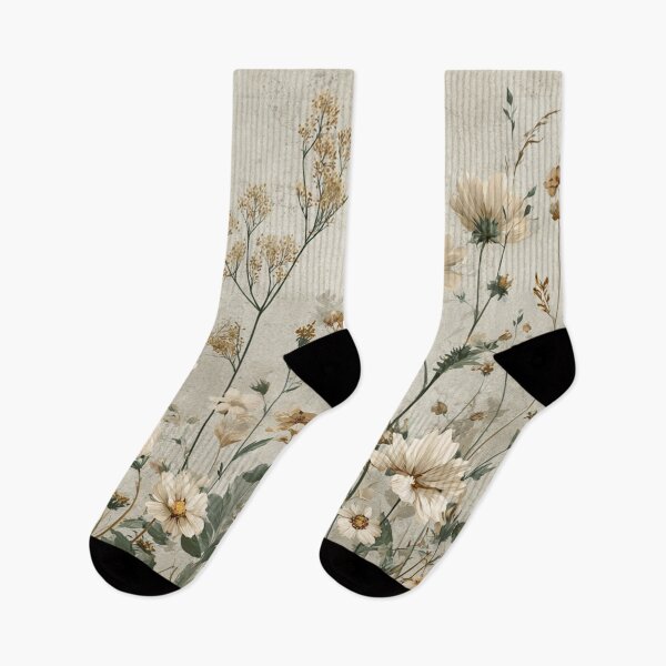 Item preview, Neutral Botanical Wildflowers Vintage Pattern designed and sold by JavisSRDesign.
