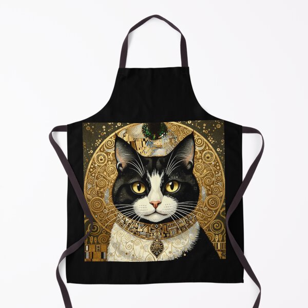 Item preview, Klimt Cat with Gold Necklace  designed and sold by Vicky Brago-Mitchell®.