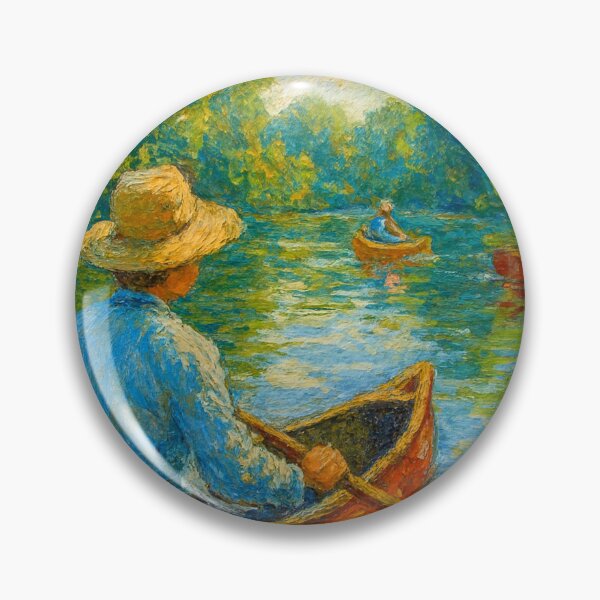 Item preview, River trip in the light – Impressionist canoe scene designed and sold by Sigtrix.