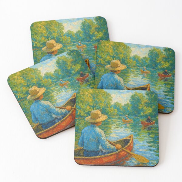 Item preview, River trip in the light – Impressionist canoe scene designed and sold by Sigtrix.