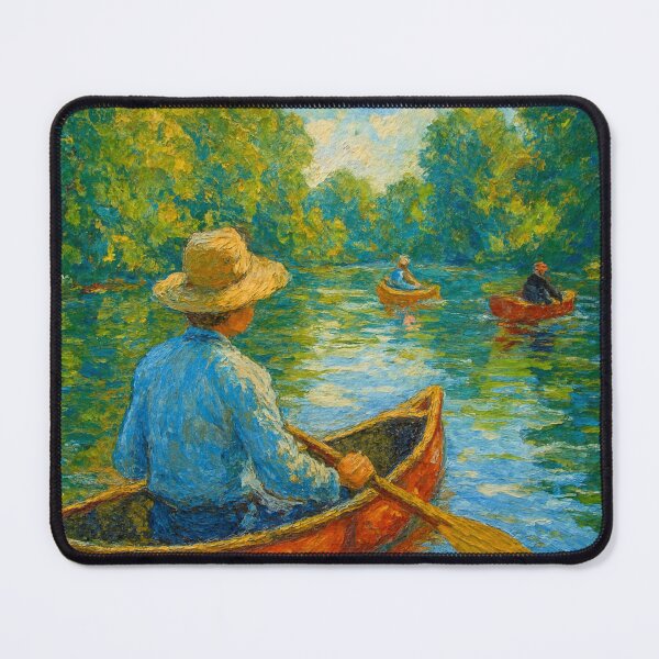 Item preview, River trip in the light – Impressionist canoe scene designed and sold by Sigtrix.