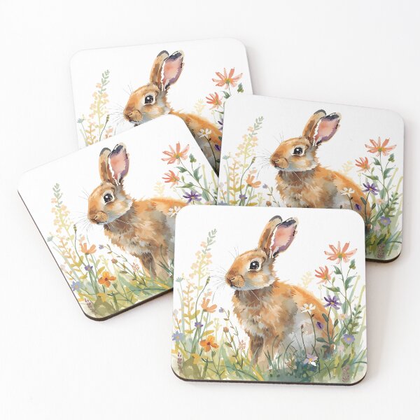 Item preview, Cute Bunny Rabbit in Tall Grass and Flowers designed and sold by JulieSouster.