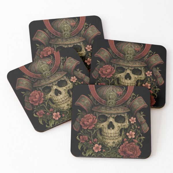 Artikelvorschau, Samurai-Totenkopf & Pfingstrosen – Design für Leben, Tod und Ehre entworfen und verkauft von DavidSalazo.