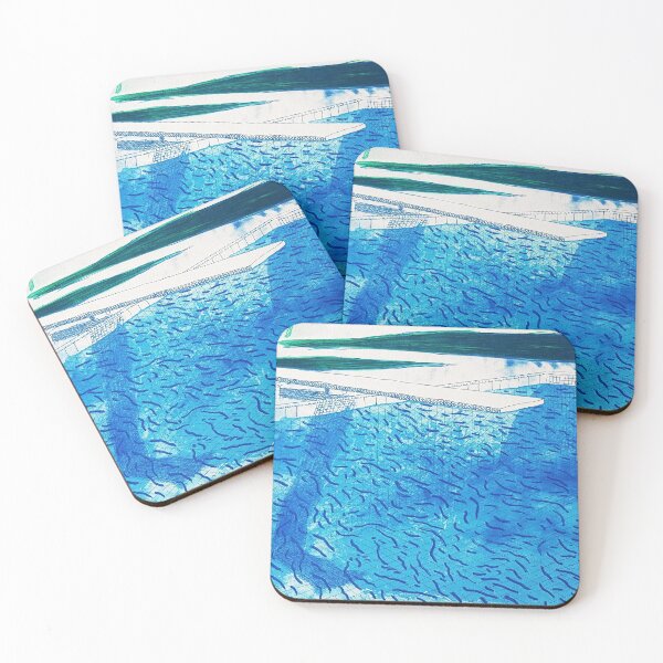 Item preview, Lithograph Of Water Made Of Thick And Thin Lines, A Green Wash, A Light Blue Wash, And A Dark Blue Wash By David Hockney designed and sold by ALIONAMER.