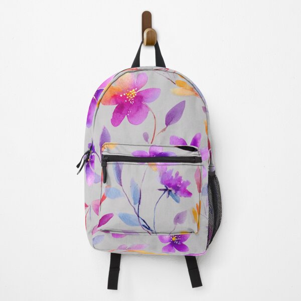 Item preview, Vibrant Purple and Orange Watercolor Flowers designed and sold by JavisSRDesign.