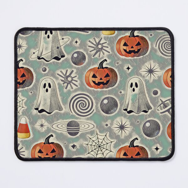 Item preview, Spooky Retro Halloween Pattern - Vintage Ghosts & Pumpkins designed and sold by Hen-C-Art.