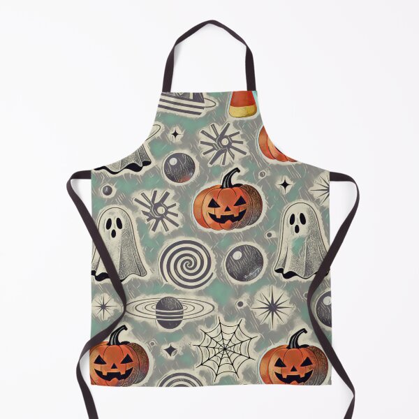 Artikelvorschau, Gruseliges Retro-Halloween-Muster - Vintage Geister & Kürbisse entworfen und verkauft von Hen-C-Art.