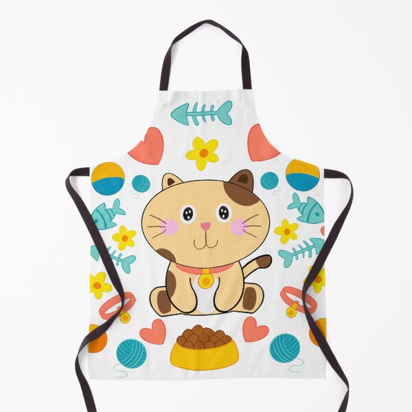 Item preview, Cute Cartoon Cat with Toys Illustration designed and sold by MooBinArt.