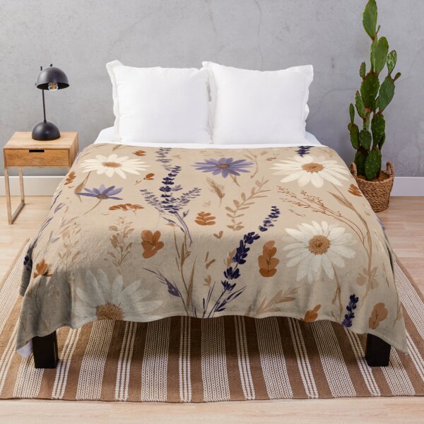 Item preview, Beige Wildflowers and Lavender Botanical Pattern designed and sold by JavisSRDesign.