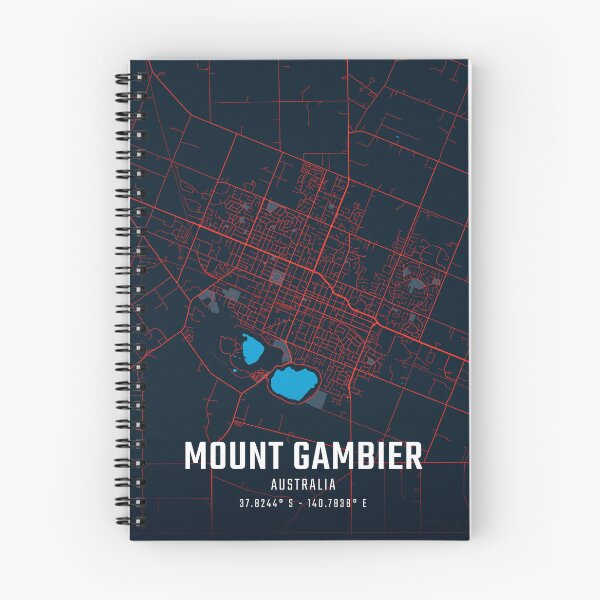 Item preview, Mount Gambier Red & Blue Minimalist Map designed and sold by HomeLivingCo.