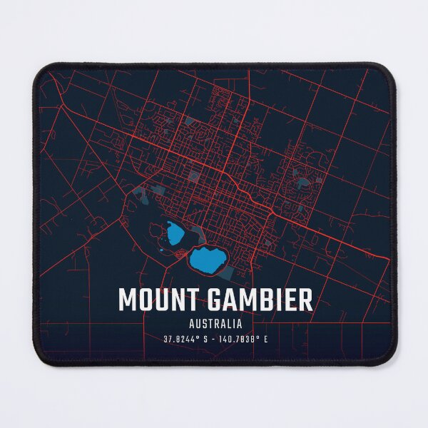 Item preview, Mount Gambier Red & Blue Minimalist Map designed and sold by HomeLivingCo.