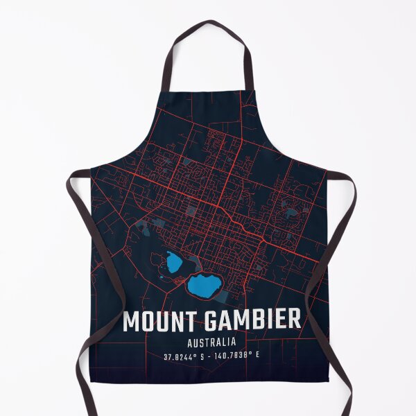 Item preview, Mount Gambier Red & Blue Minimalist Map designed and sold by HomeLivingCo.