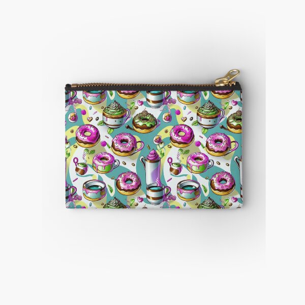 Item preview, Kawaii Donut Coffee Doodle Seamless Pattern designed and sold by SketchNStyle.
